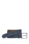 Johnston & Murphy Perforated Suede Belt In Navy