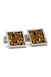 IKE BEHAR MOTHER OF PEARL SQUARE CUFF LINKS,797458300607