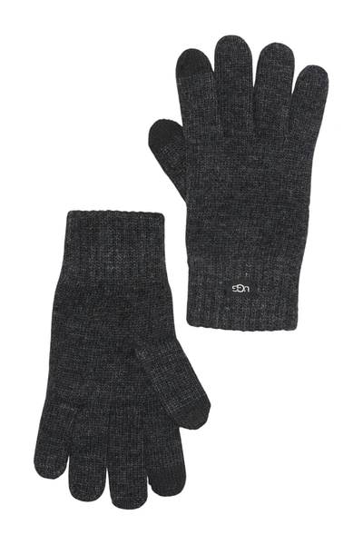Ugg Knit Tech Gloves In Charcoal
