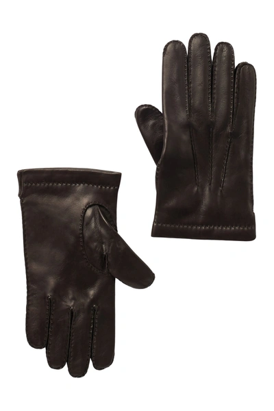 Portolano Handsewn Nappa Leather Gloves In Chocolate