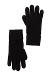 Portolano Cashmere Ribbed Gloves In Blk