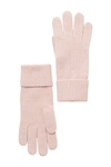 Portolano Cashmere Ribbed Gloves In Powder Pink