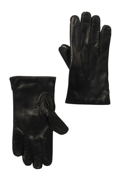 Portolano Handsewn Cadet Nappa Leather Gloves In Black