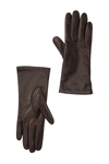 Portolano Cashmere Lined Leather Gloves In Teak