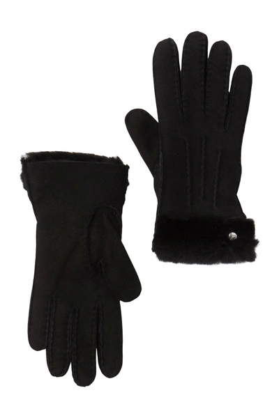 Ugg Classic Tasman Genuine Shearling Gloves In Black