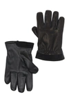 UGG CAPTAIN FAUX FUR LINED PIECED LEATHER GLOVES,191459096017