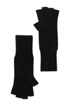 Portolano 12" Cashmere Fingerless Gloves In Black