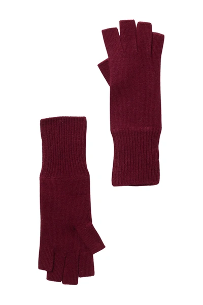 Portolano 12" Cashmere Fingerless Gloves In Dk Bordeaux