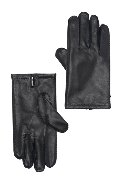 Hickey Freeman Napa Leather And 100% Cashmere Lined Hand Stitched Gloves In Black