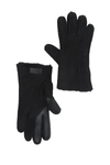 Ugg Genuine Shearling Lined Leather Tech Gloves In Black