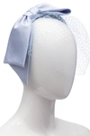 Eugenia Kim Lucia Blue Veiled Bow Headband In Powder Blue