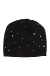 Portolano Scattered Pearly Bead Cashmere Beanie In Black