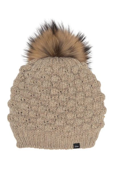 Echo Faux Fur Pompom Popcorn Hat In Teak