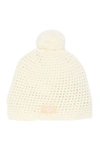 Ugg Yarn Pompom Knit Beanie In Ivory