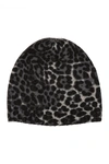 Amicale Cashmere Animal Print Beanie In 020gry