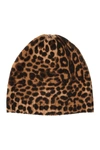 Amicale Cashmere Animal Print Beanie In 251cam