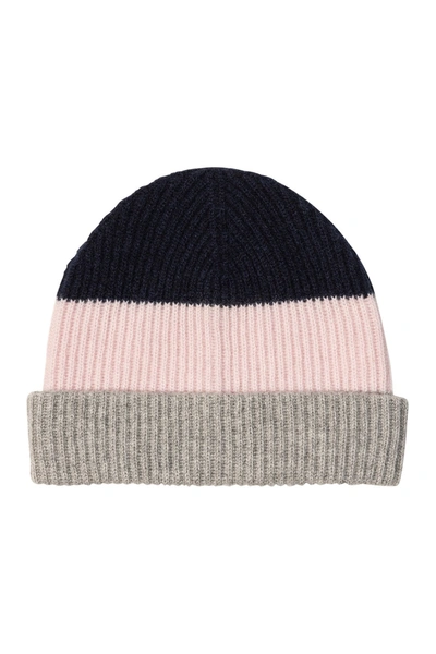 Amicale Cashmere Chunky Cuff Colorblock Beanie In 690pnkmt