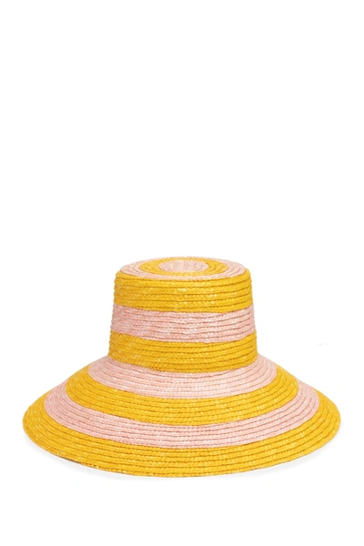 Eugenia Kim Annabelle Stripe Straw Hat In Marigold/pink