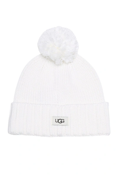 Ugg Knit Pompom Beanie In Ivory