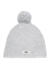 Ugg Yarn Pompom Knit Beanie In Grey Heather