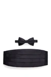 Michelsons Silk Satin Bow Tie & Cummerbund In Black