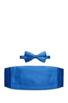 Michelsons Silk Satin Bow Tie & Cummerbund In Blue