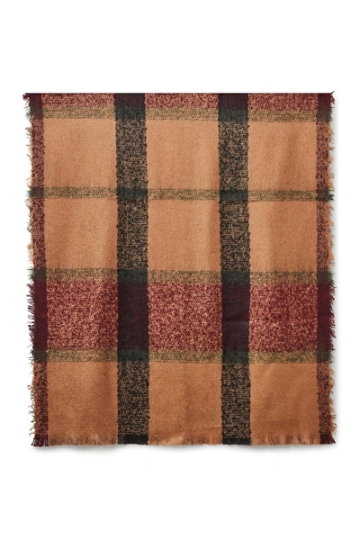 Steve Madden Cobra Check Woven Scarf In Tan