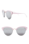 Aqs Serena 70mm Cat Eye Sunglasses In Pink/clear