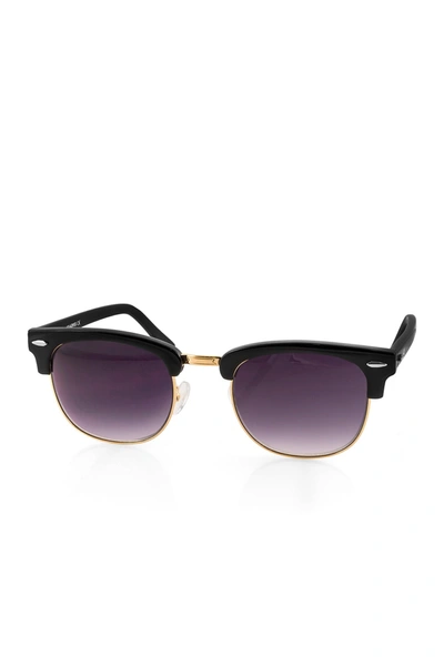 Aqs Milo 49mm Clubmaster Sunglasses In Black