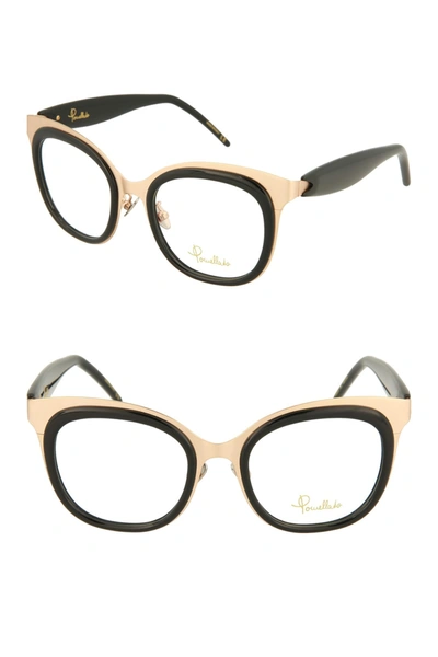 Pomellato 52mm Square Optical Frames In Gold Black Clear