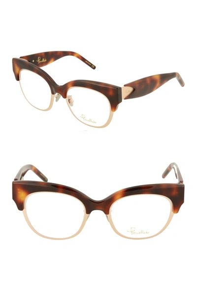 Pomellato 47mm Cat Eye Optical Frames In Avana Gold Clear