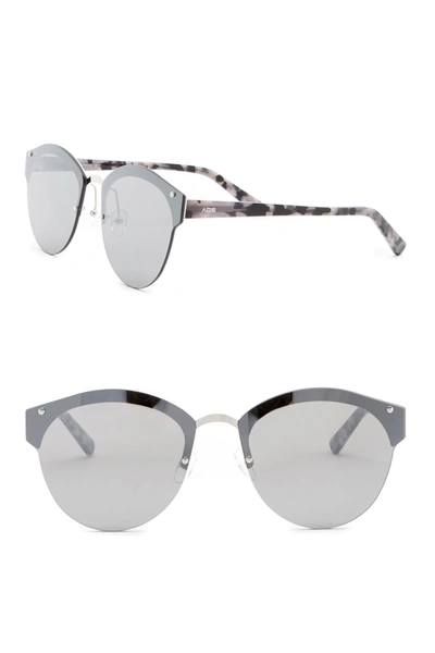 Aqs Lolli 64mm Modified Cat Eye Sunglasses In Silver/black-multi/silver