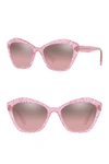 Miu Miu 55mm Irregular Sunglasses In Pink Glit