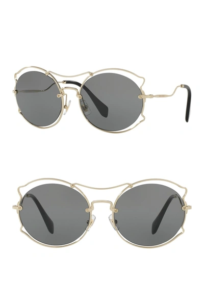 Miu Miu 57mm Irregular Sunglasses In Pale Gold