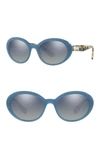 Miu Miu 53mm Round Sunglasses In Opal Blue