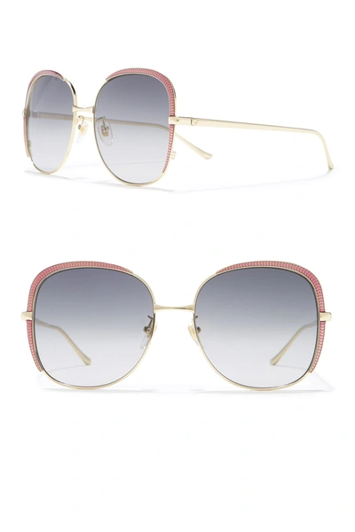 Gucci 58mm Oversized Sunglasses In Gold Gold Grey