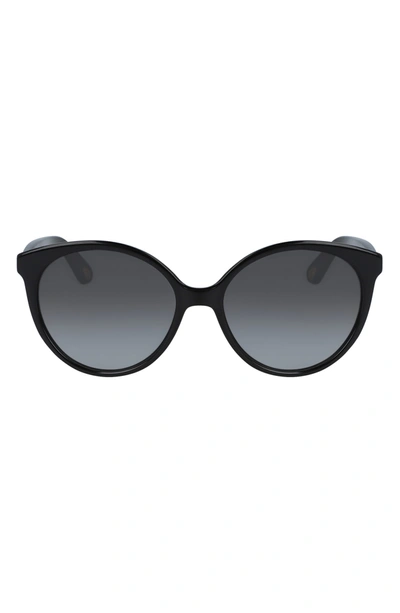 Chloé 58mm Gradient Cat Eye Sunglasses In Black