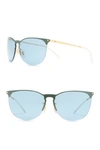 Ray Ban 41mm Phantos Rubber Aviator Sunglasses In Gold