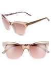 Ted Baker 51mm Full Rim Square Cat Eye Sunglasses In Taupe