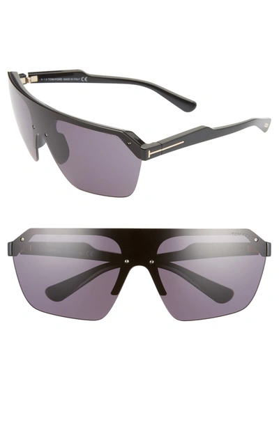 Tom Ford Razor 155mm Shield Sunglasses In Sblk/smk