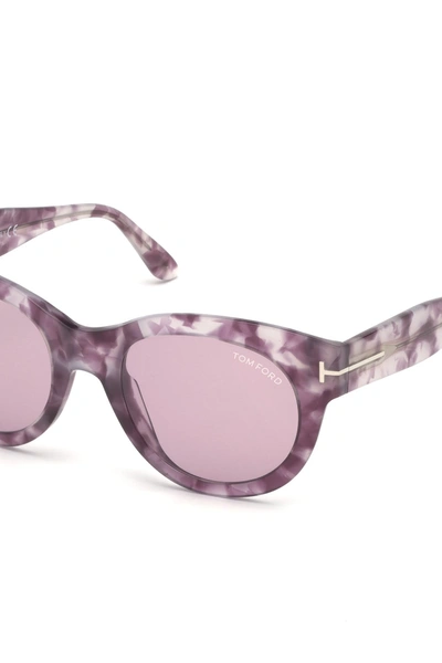 Tom Ford Lou 53mm Cat Eye Sunglasses In Colhav/viol