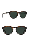 Raen Clyve 52mm Polarized Round Sunglasses In Kola Tort/green Pol