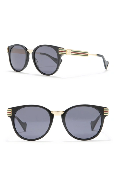 Gucci 50mm Round Sunglasses In Black