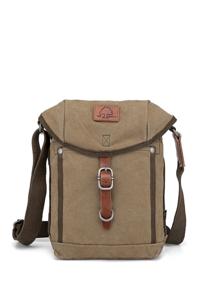 Tsd Forest Flap Canvas Crossbody Bag In Olive