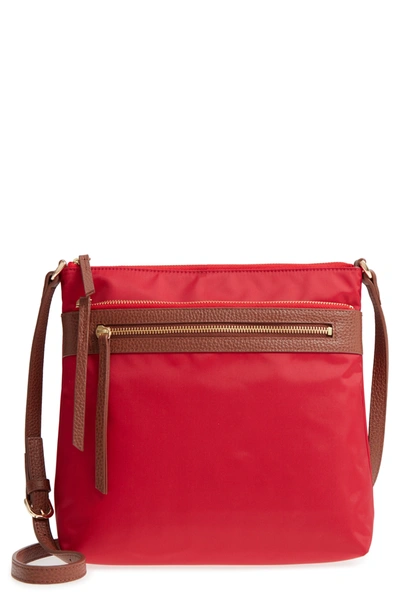 Nordstrom Kaison Nylon Crossbody Bag In Red Crimson/brown | ModeSens