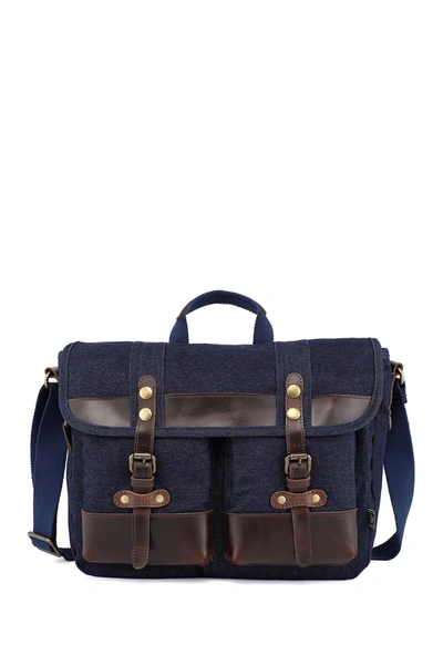 Tsd Valley Trail Messenger Bag In Denim Blue