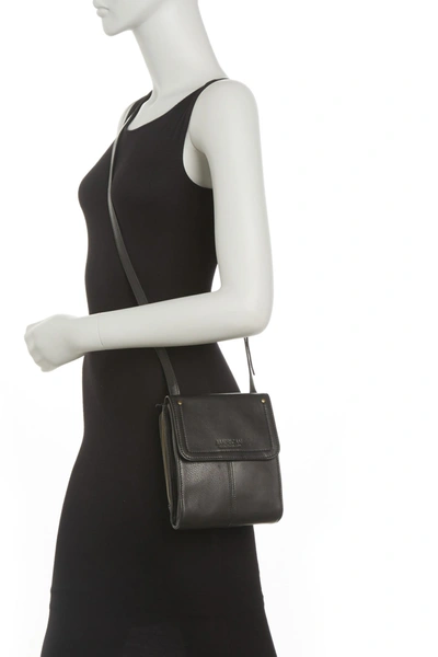 American Leather Co. Kansas Foldover Crossbody Bag In Black Smooth