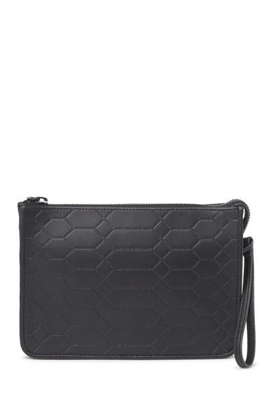 Aimee Kestenberg Mariah Embossed Leather Wristlet In Black Signature Embo