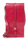 Hobo Token Leather Crossbody Bag In Fuchsia