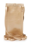Hobo Token Smartphone Leather Crossbody Bag In Gold Dust